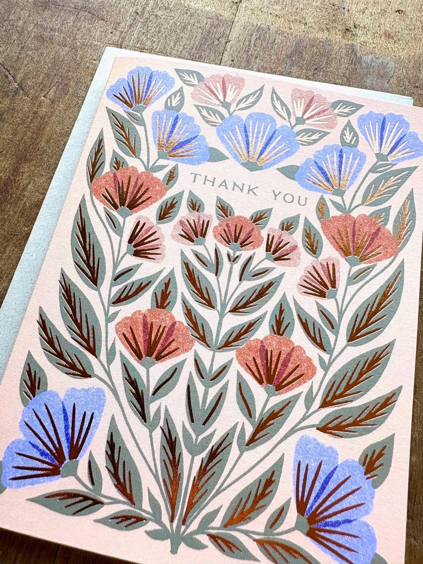 Thank You Red and Purple Floral Card