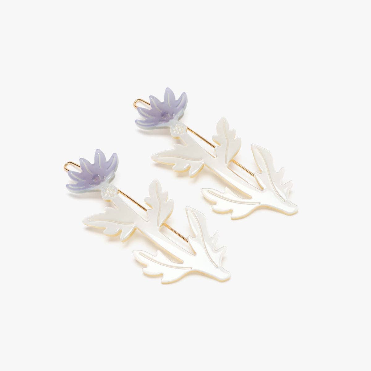Thistle Purple Flower Barrette Set