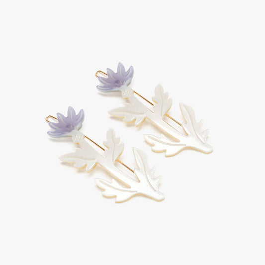Thistle Purple Flower Barrette Set