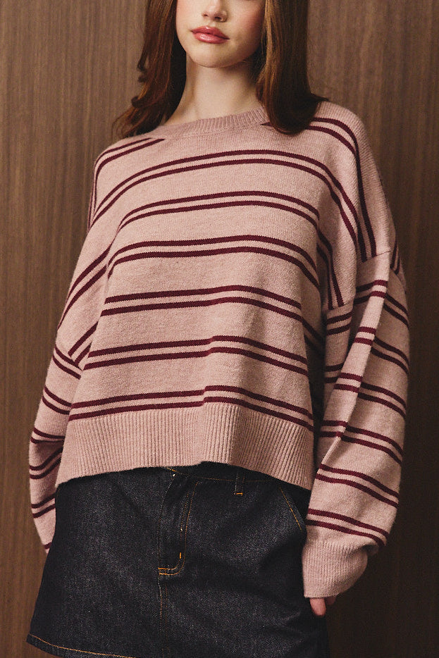 Prep Charm Oversized Stripe Sweater