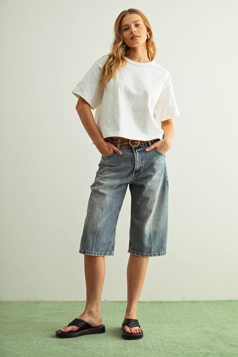 Weekend Boxy Crop Tee | White