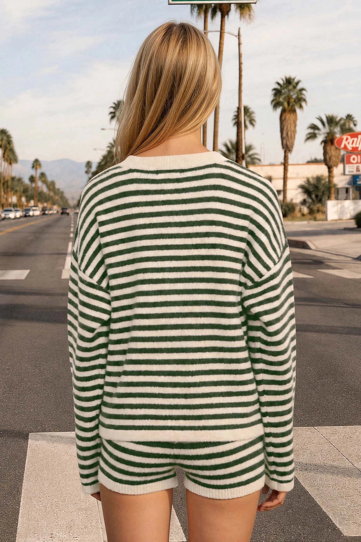 Contrast Stripe Cardigan | Hunter Green