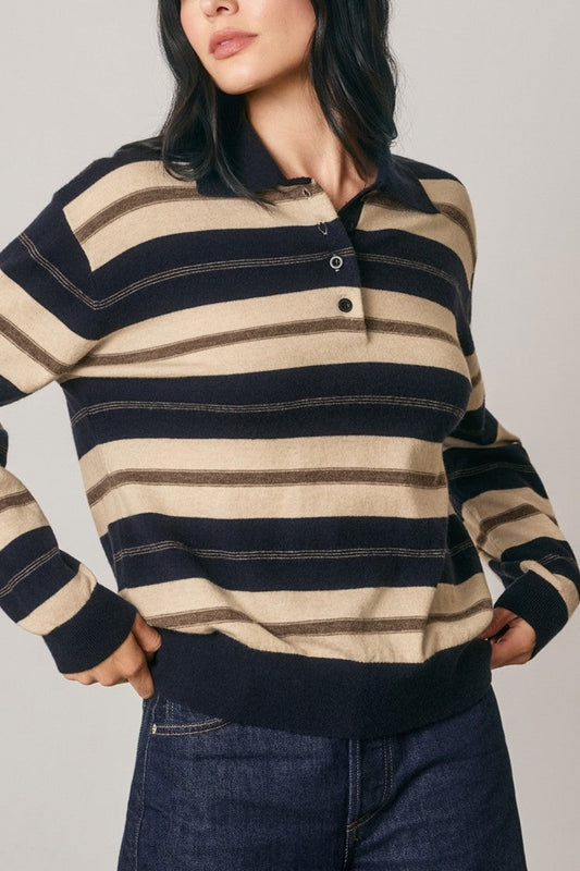 Hudson Stripe Polo Sweater