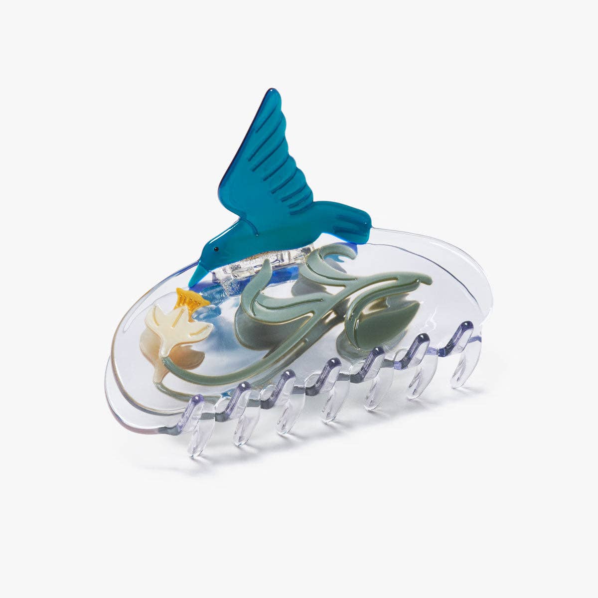 Narcissus Flower + Hummingbird Hair Claw