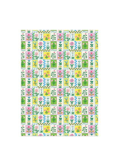 Retro Flower Rolled Gift Wrap
