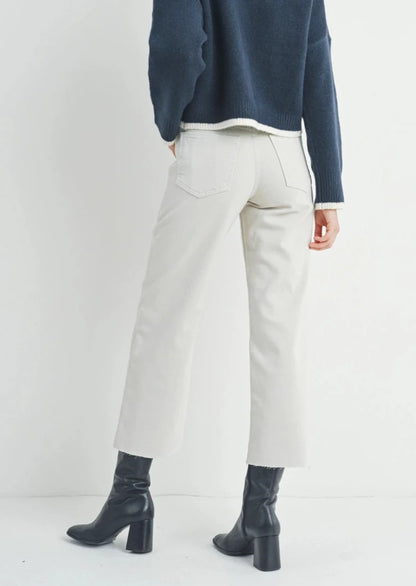 Wide Leg Utility Denim | Sea Salt