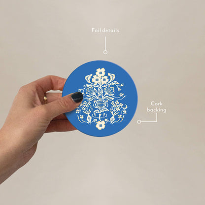 Blue Flower Bouquet Coaster