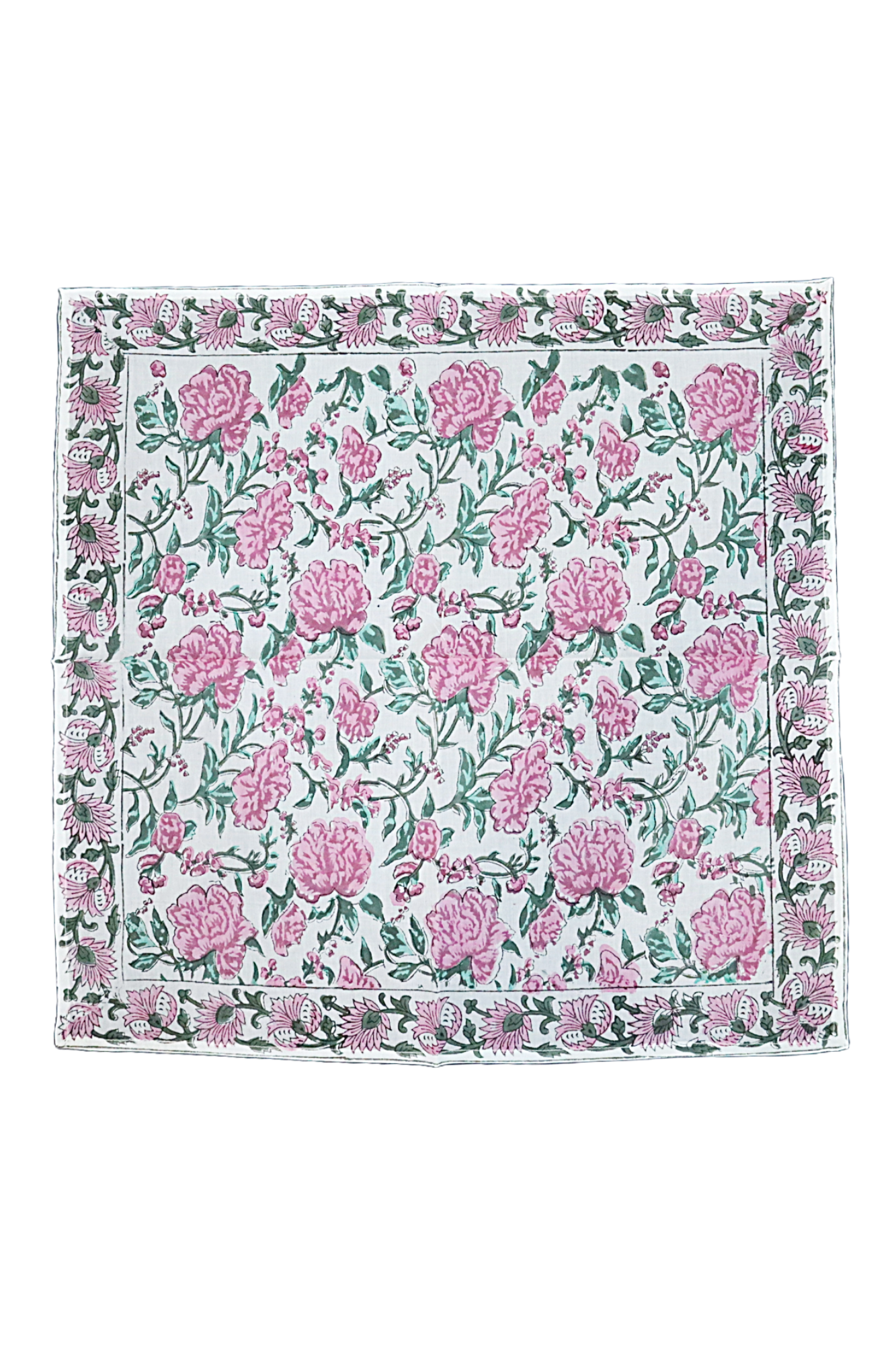 Kalamkari Cotton Bandana | Pink Florals