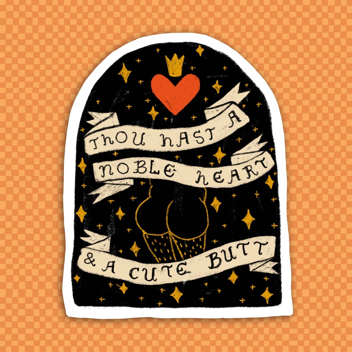 Noble Heart & Cute Butt Sticker