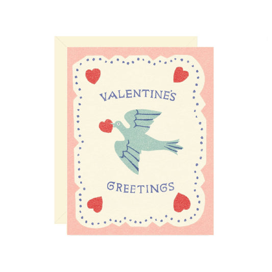 Valentine's Greetings Bird Card