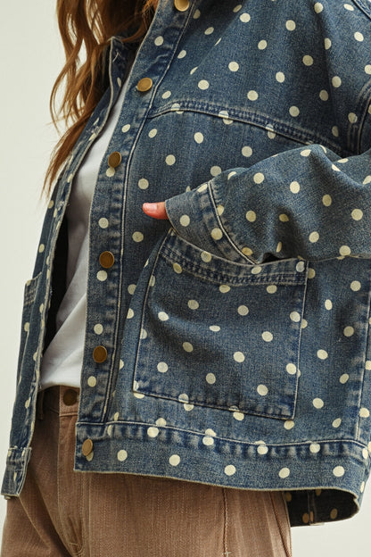 Polka Dot Denim Jacket