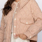 Light Quilted Collared Jacket | Rust + Cream