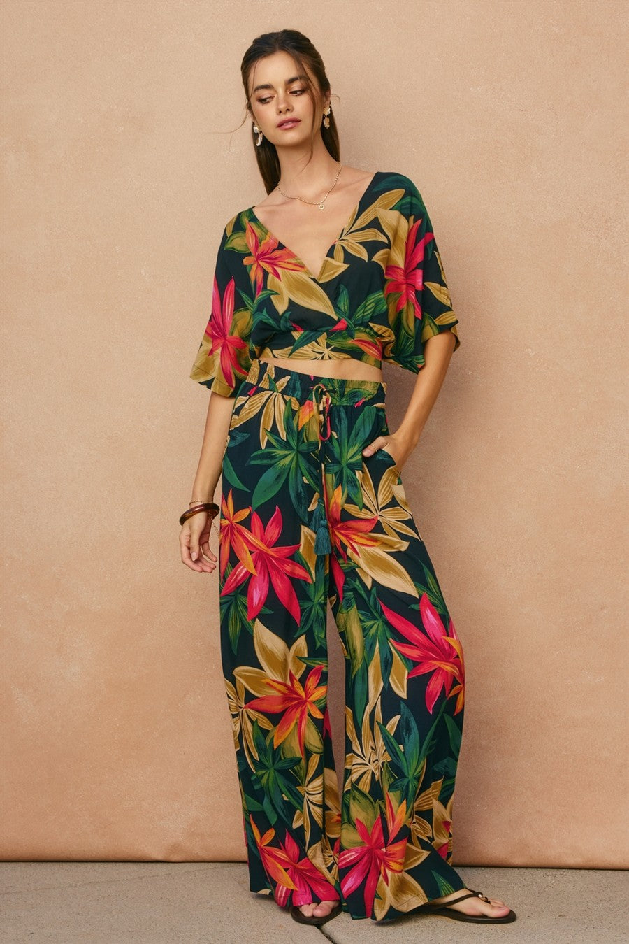 Tropical Medley Wrap Top