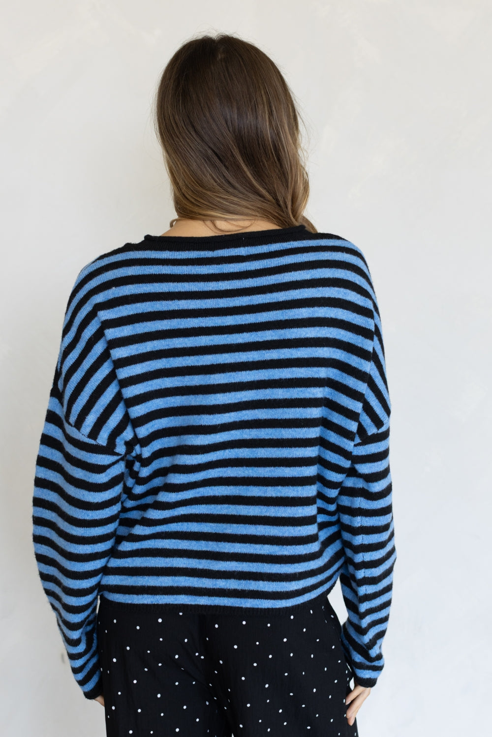 Piper Striped Pullover Sweater | Blue Combo