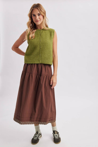Knit Sweater Vest | Avocado