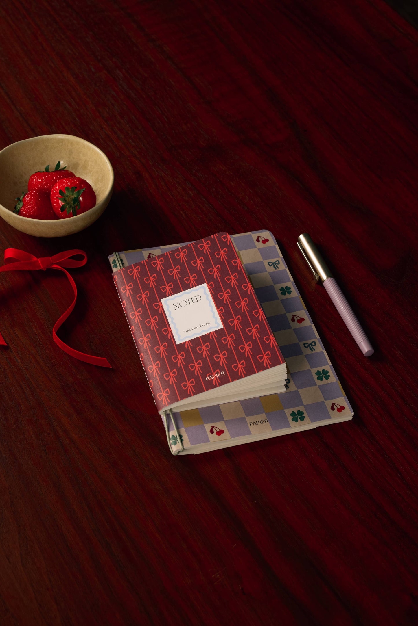 Checkerboard & Bows Softcover Notebook Set