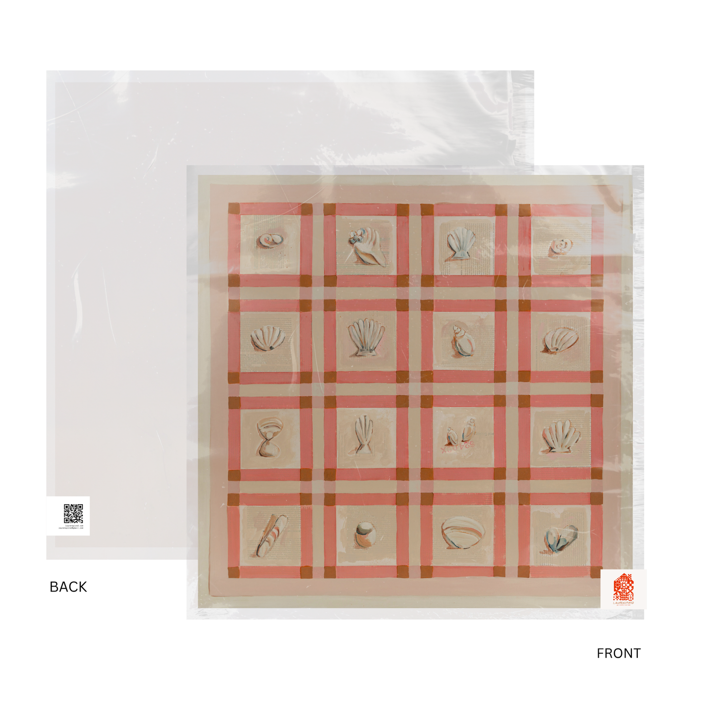 Pink Shell Art Print | 12 x 12
