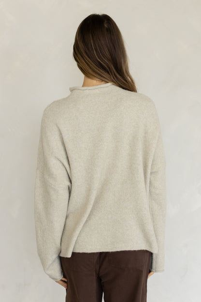 Piper Mock Neck Sweater | Beige