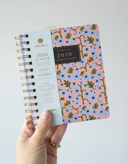 2026 Pocket Size Planner | Coral Floral