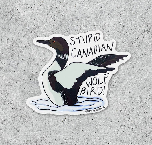 Canadian Wolf Bird Sticker