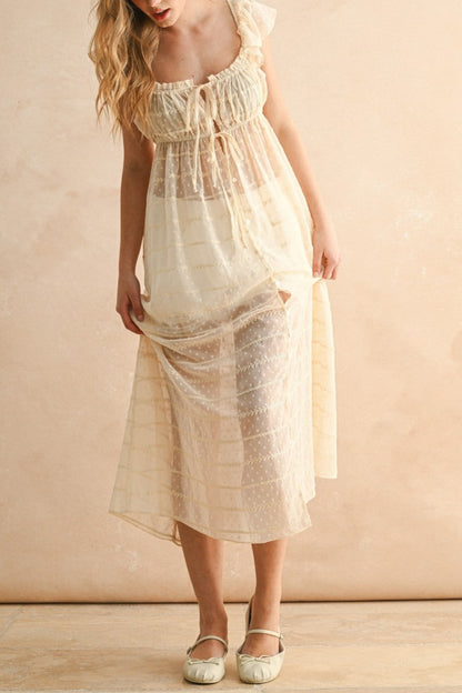 Sheer Textured Chiffon Dress