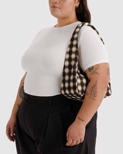 Small Meringue Bag | Blurred Gingham Brown