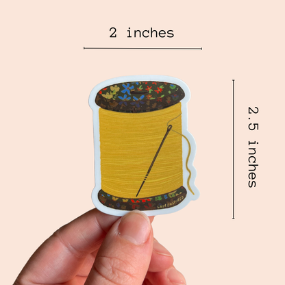 Yellow Spool of Thread Sticker