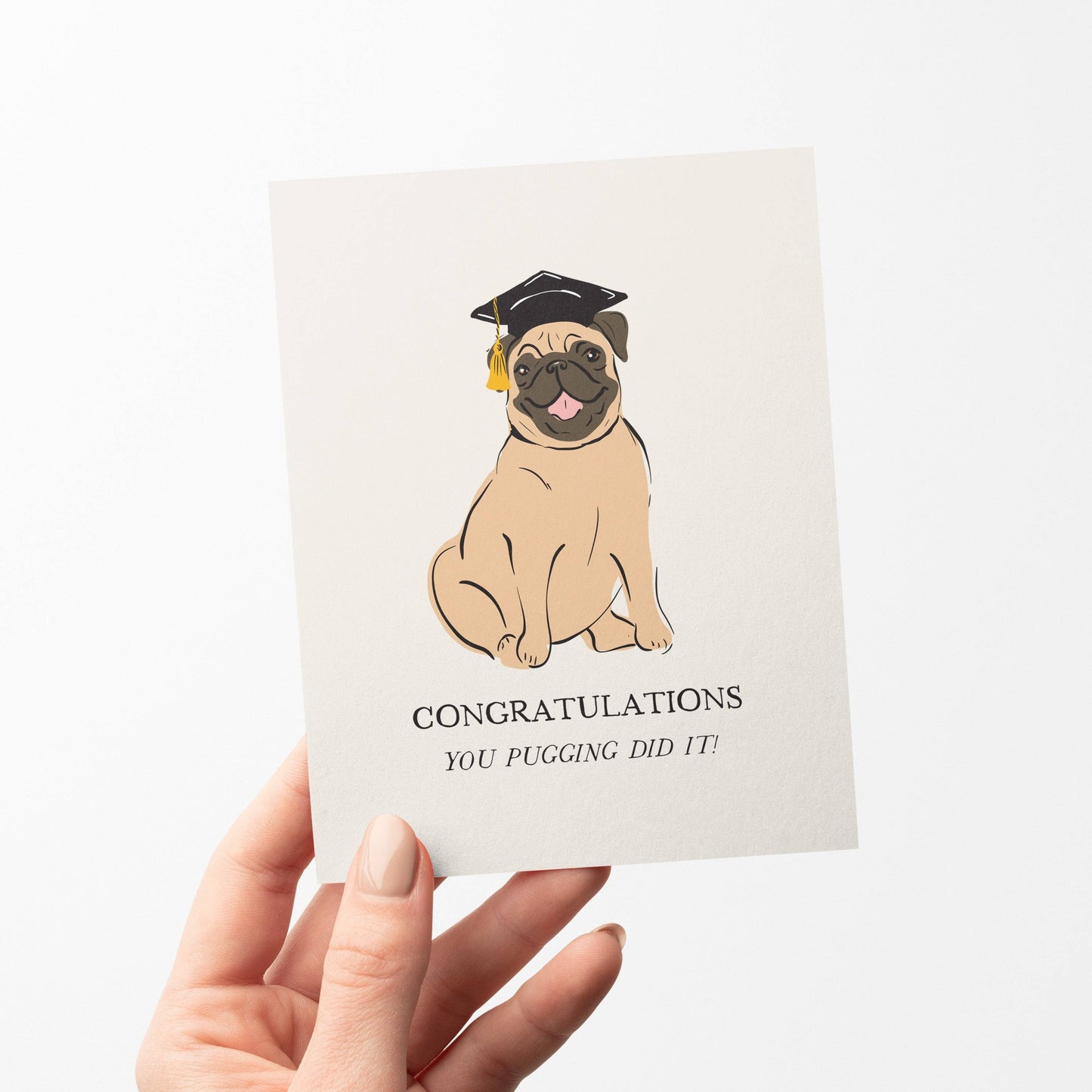 Pug Graduation Card