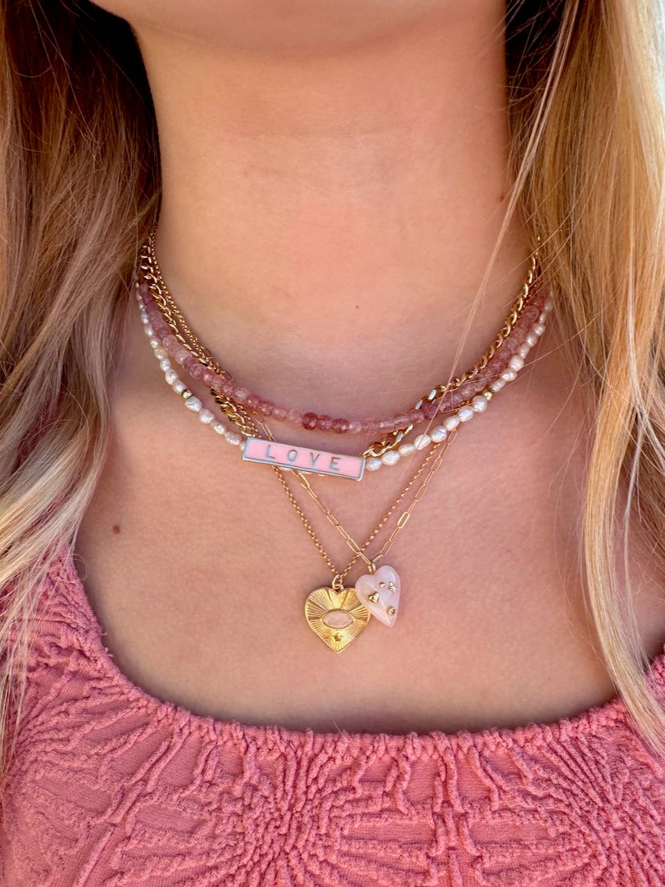 Lillian Natural Gemstone Necklace | Red Star Quartz