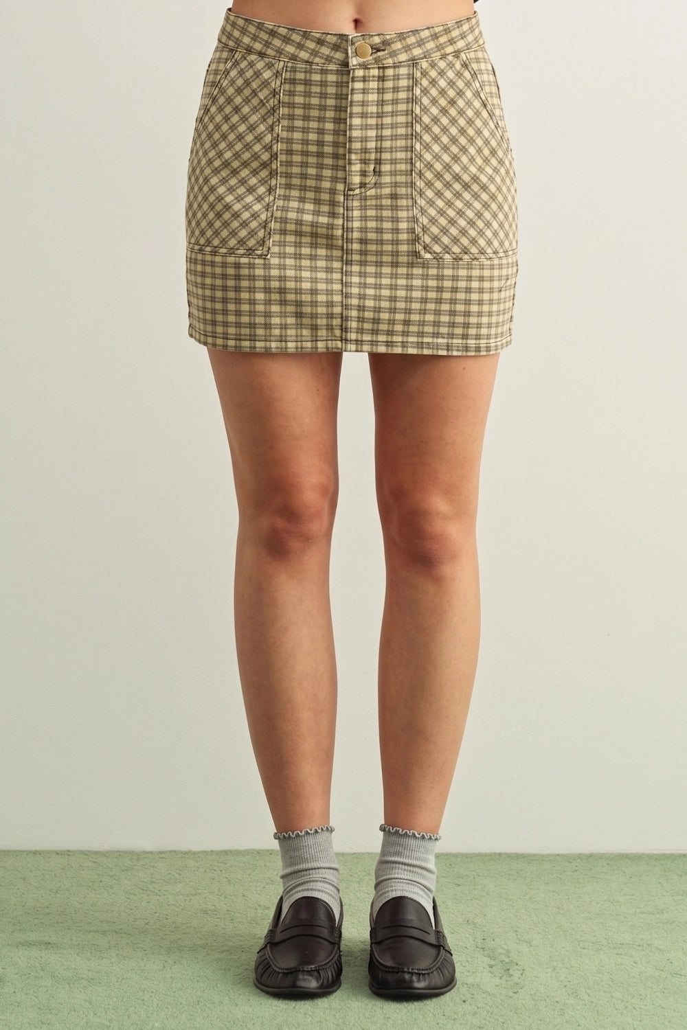 Checker Plaid Mini Skirt