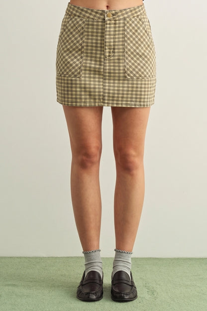Checker Plaid Mini Skirt