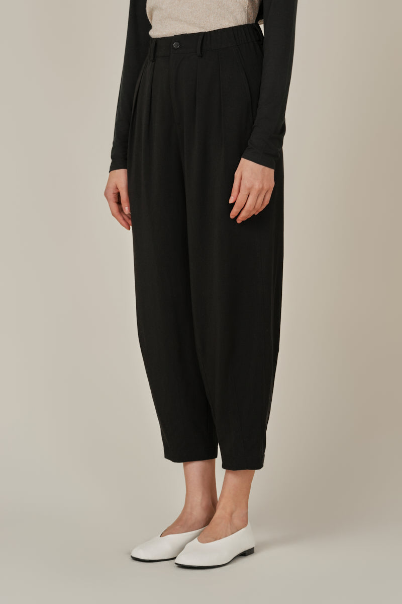 Tencel Barrel Pants | Black