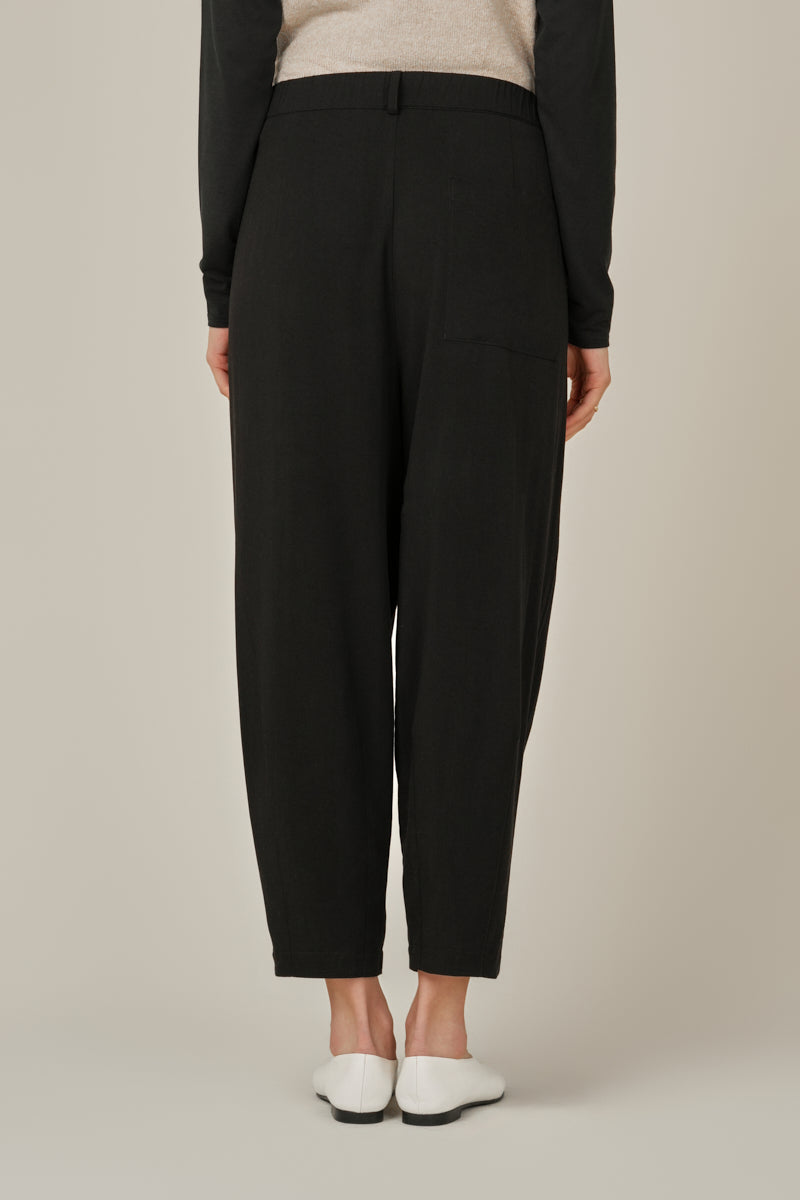 Tencel Barrel Pants | Black