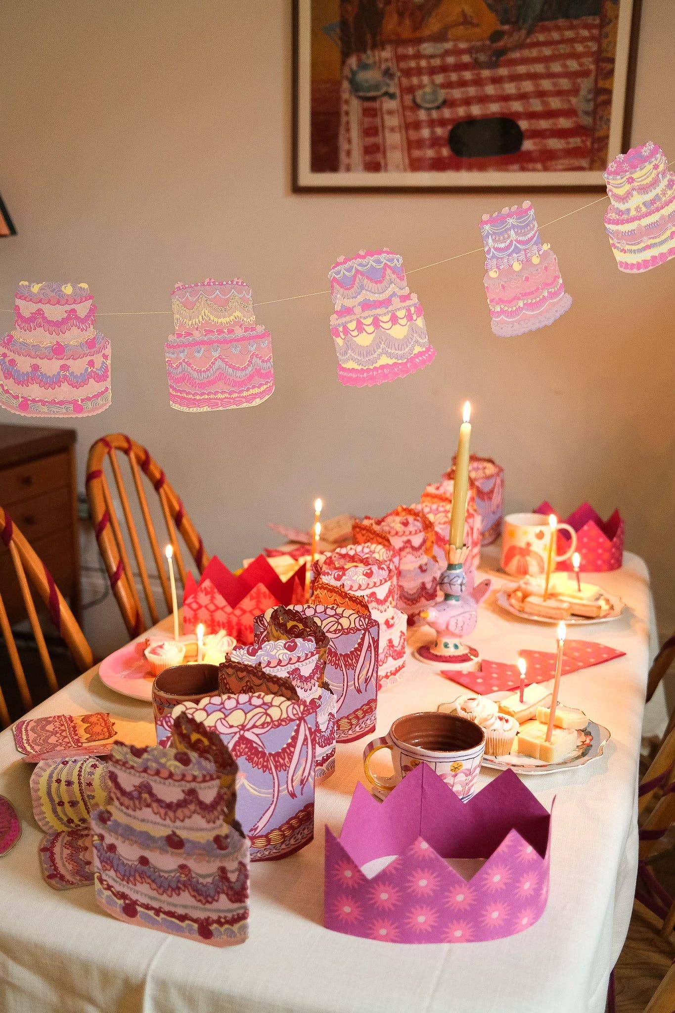 Birthday Cake Concertina Garland