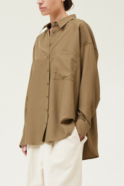 Oversized Button Up | Tapenade