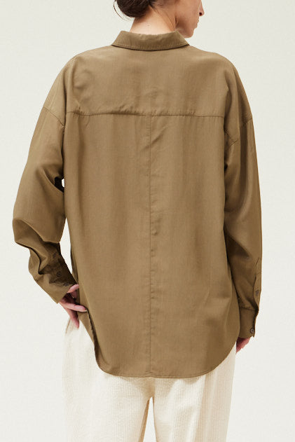 Oversized Button Up | Tapenade