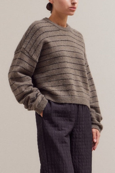 Boxy Stripe Sweater | Tapenade
