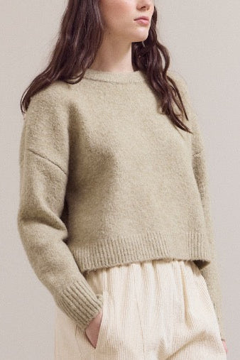 Cropped Boxy Sweater | Artichoke