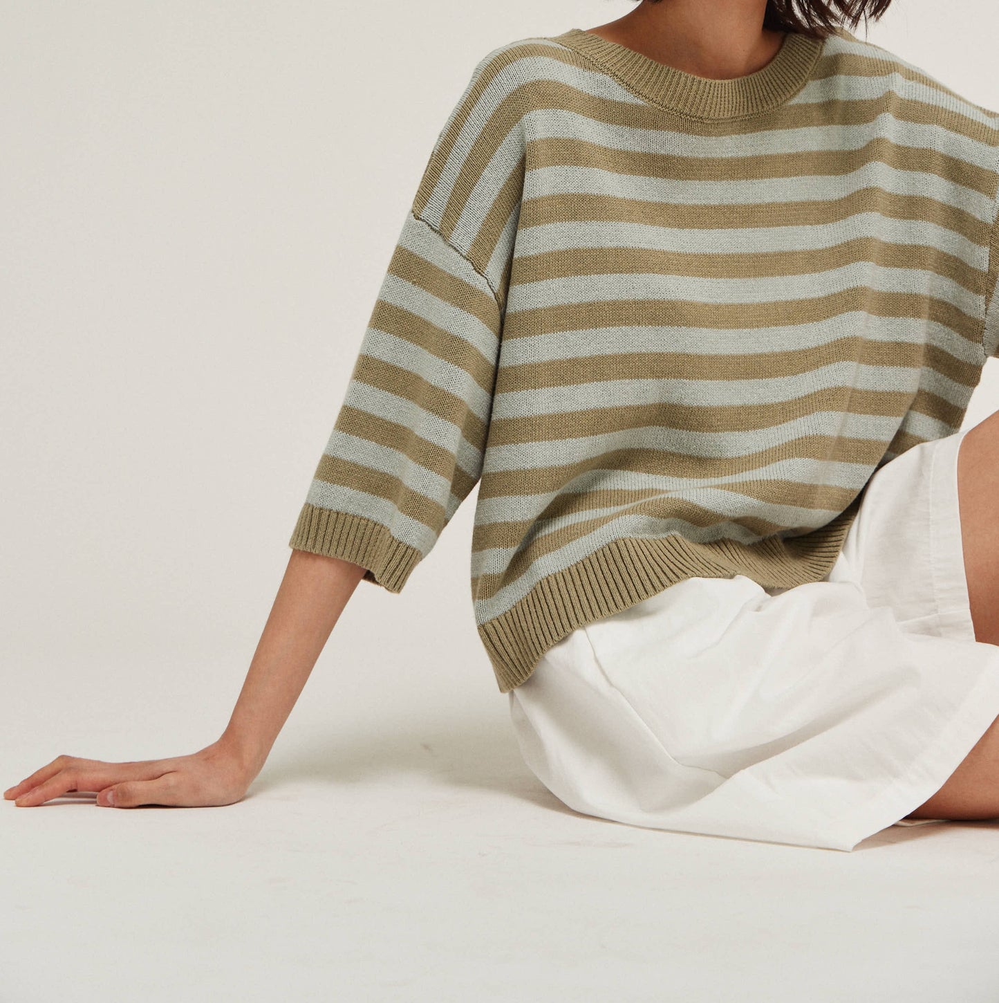 Dry Sage Striped Sweater