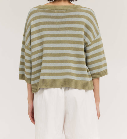 Dry Sage Striped Sweater