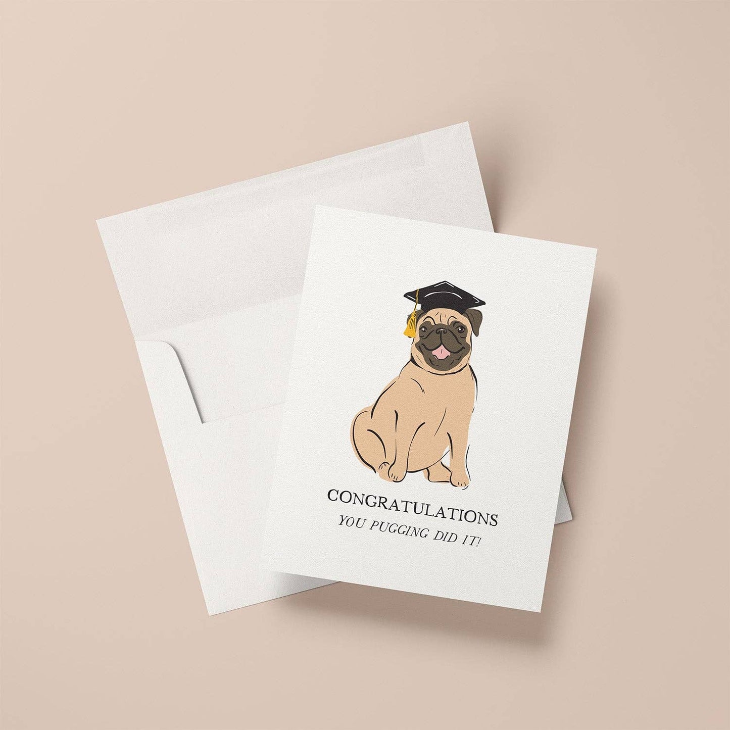 Pug Graduation Card