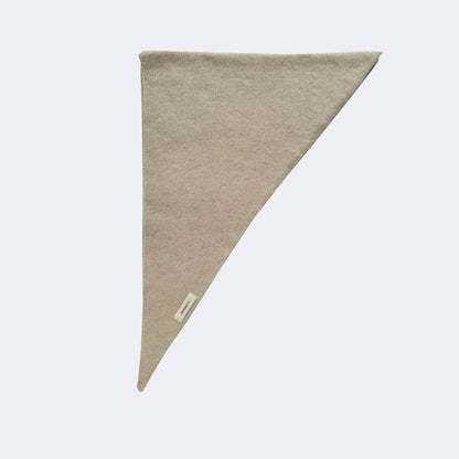 Wool Knitted Triangle Scarf | Beige