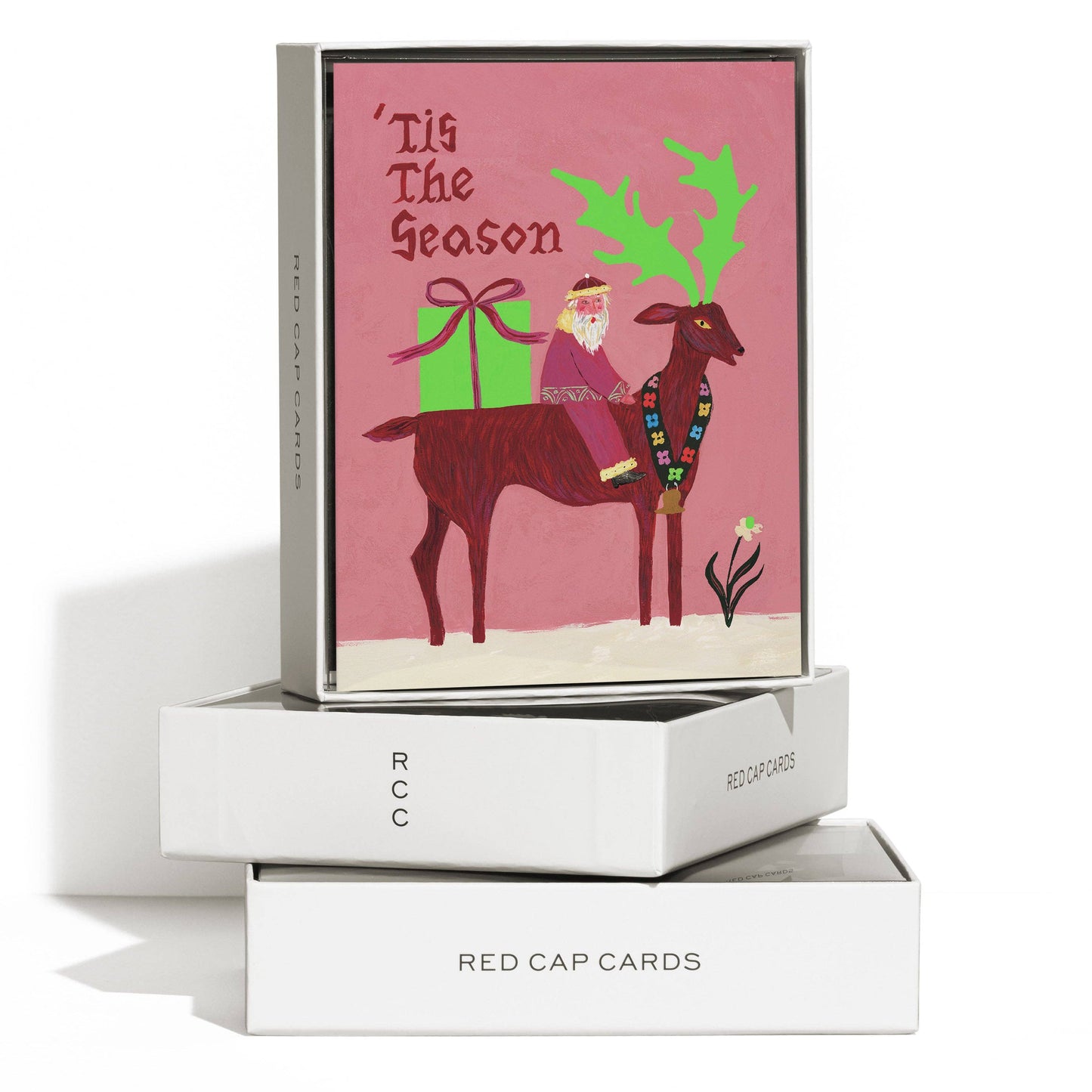 Santa and Reindeer Holiday Card