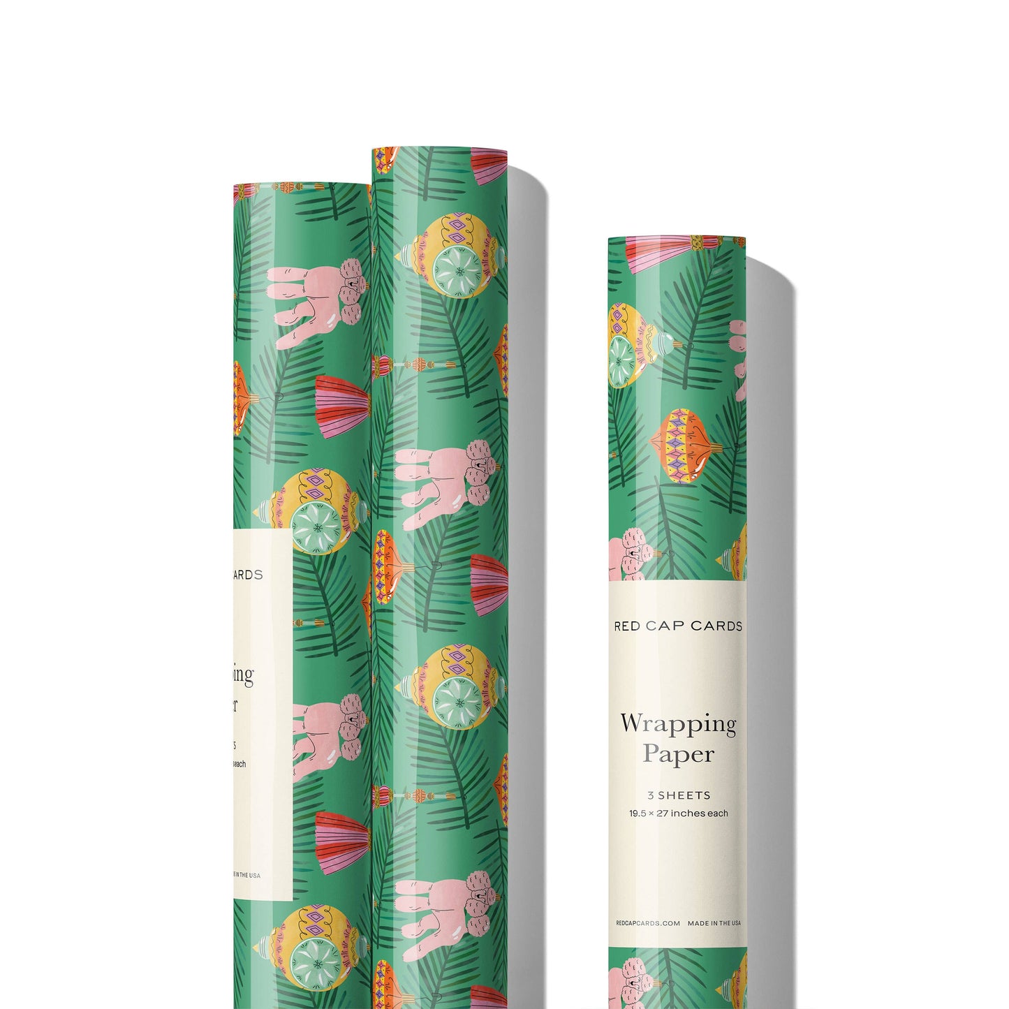 Christmas Poodle Rolled Gift Wrap