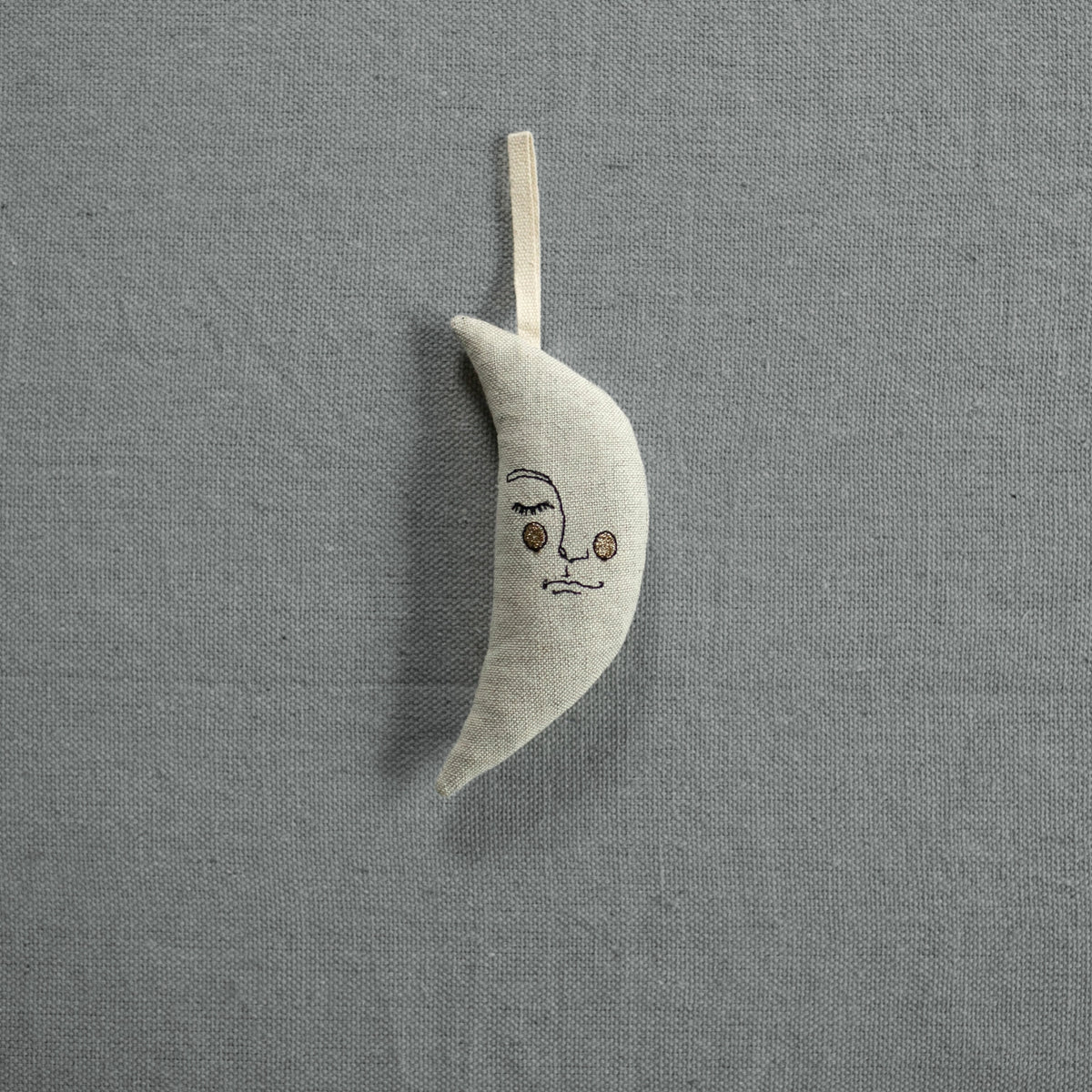 Beige + Gold Moon Ornament
