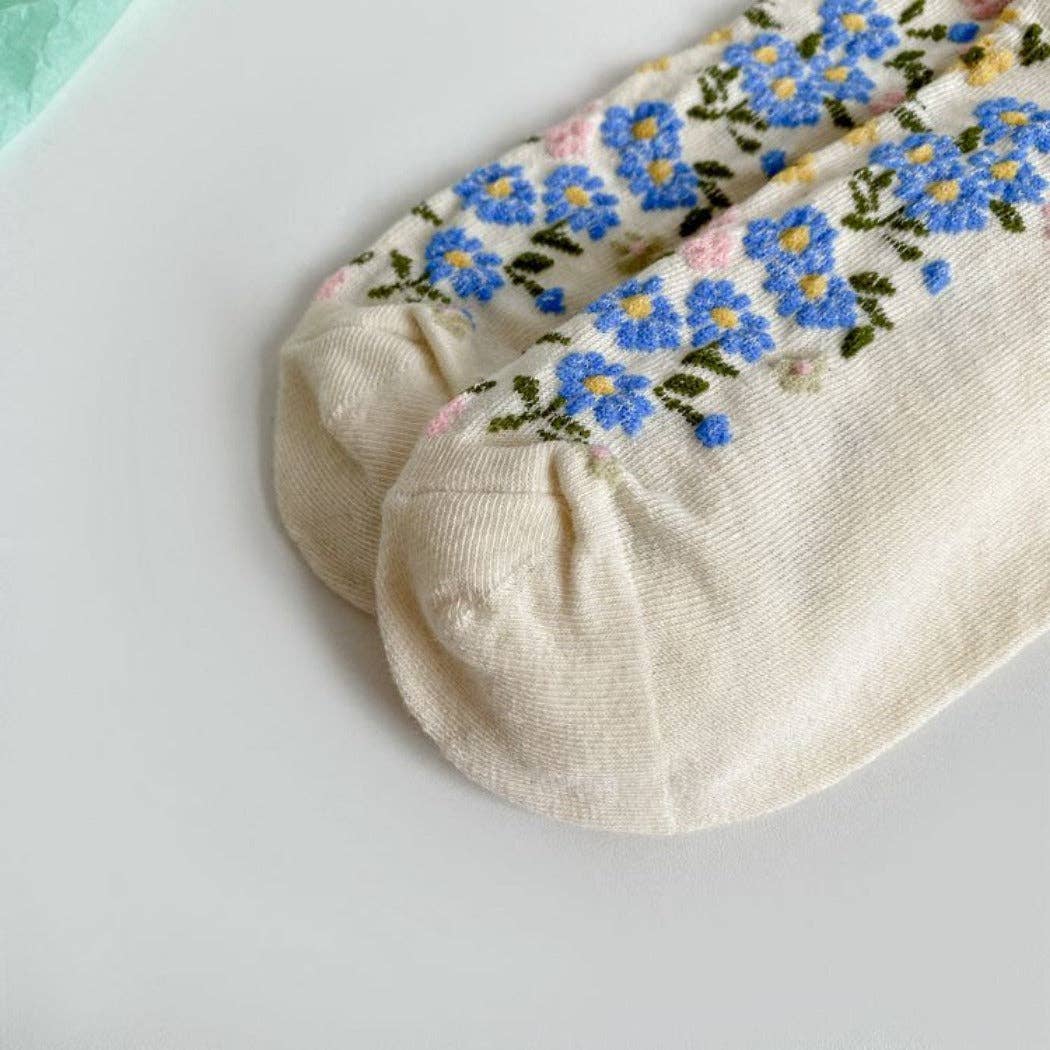 Floral Lace Socks | White