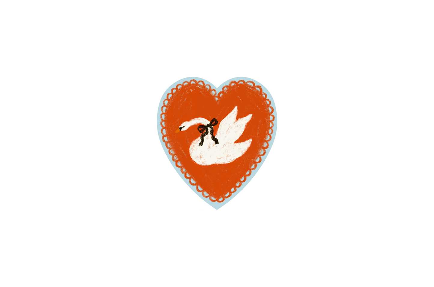 Swan Heart Sticker