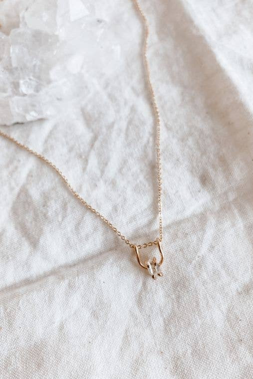 Minimalist U Necklace | Herkimer Diamond
