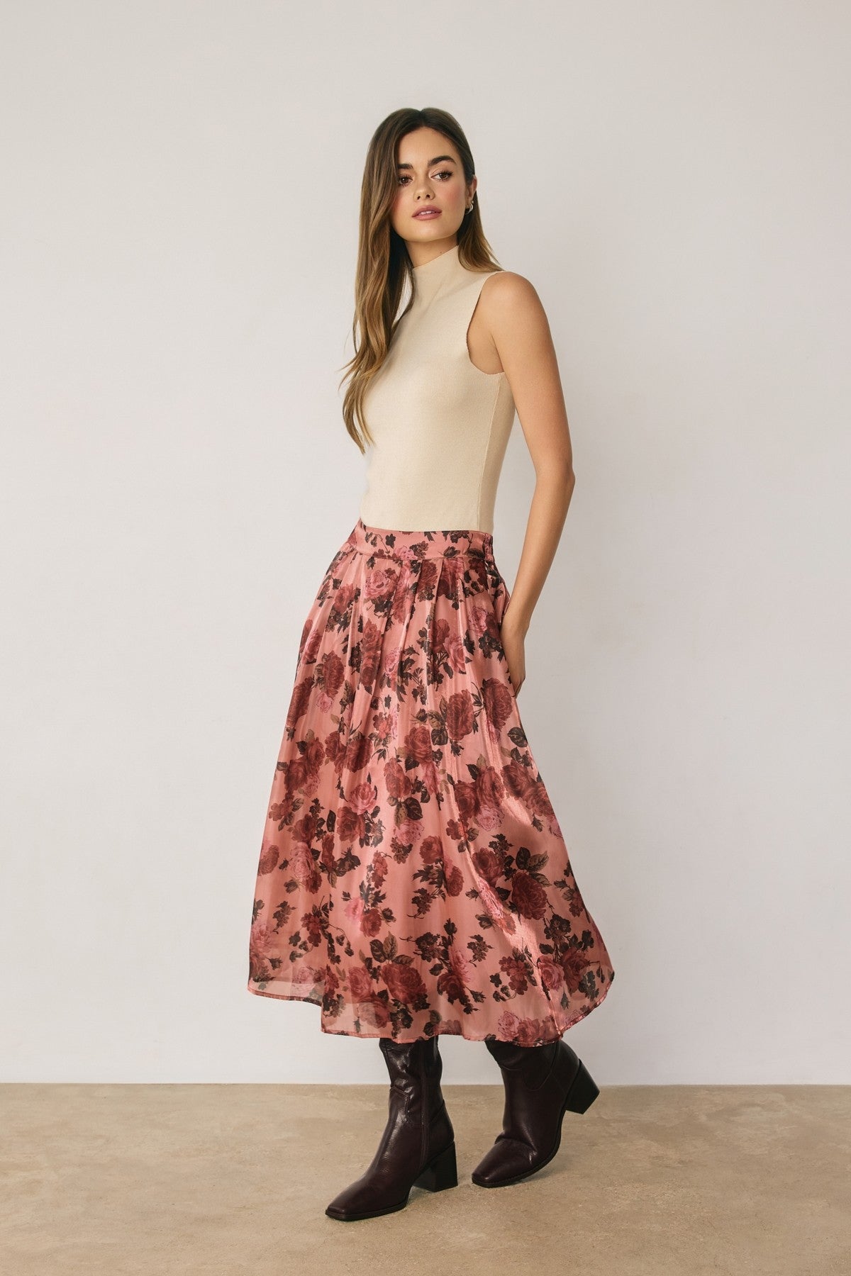 Autumn Rose Midi Skirt