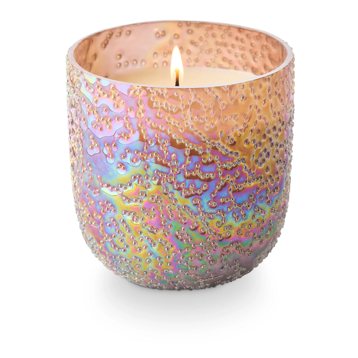 Woodfire Beaded Glass Candle